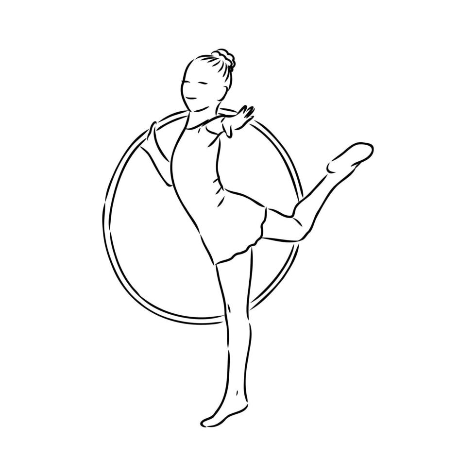 croquis de vecteur de gymnastique artistique