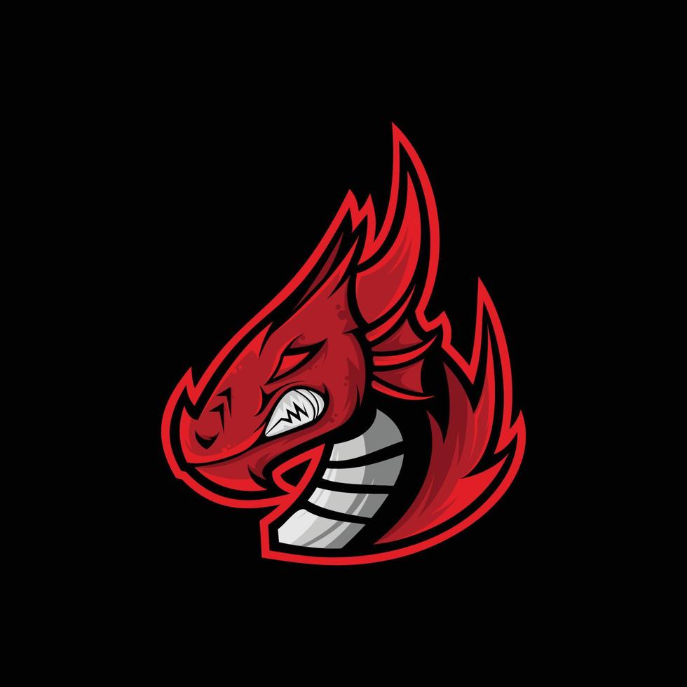 logo de mascotte de dragon vecteur