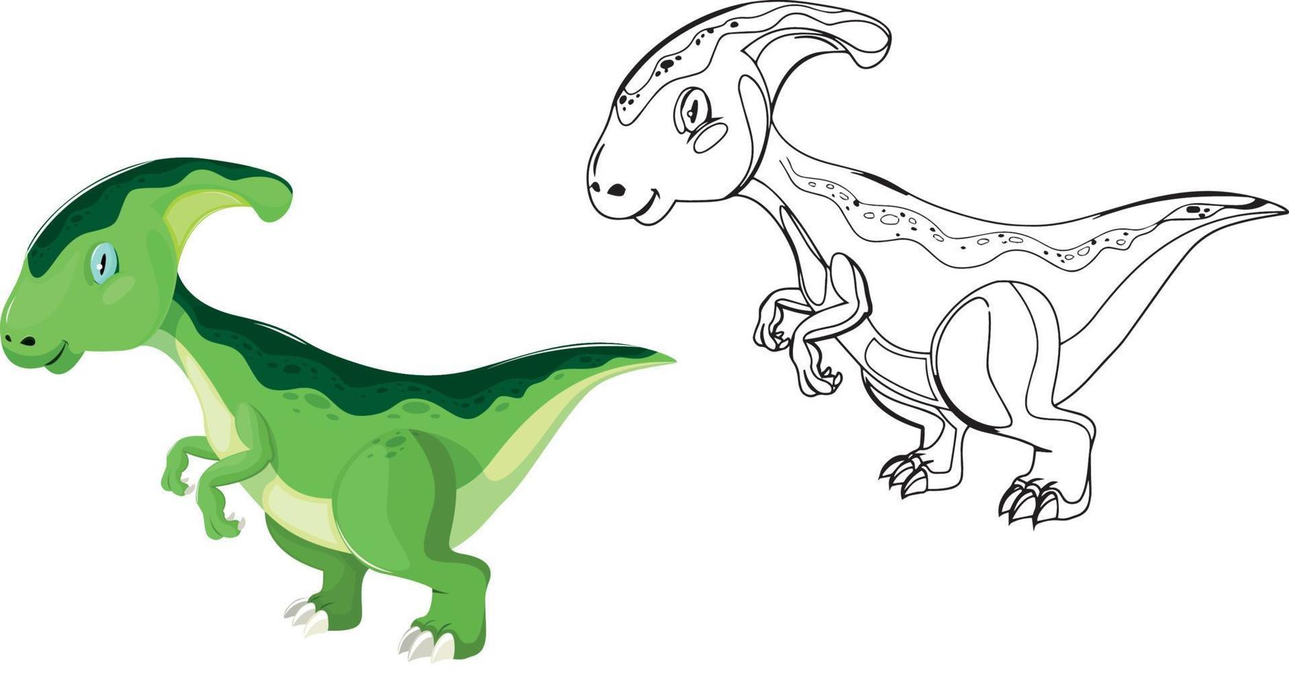 mignon dinosaure tyrannosaure coloriage vecteur