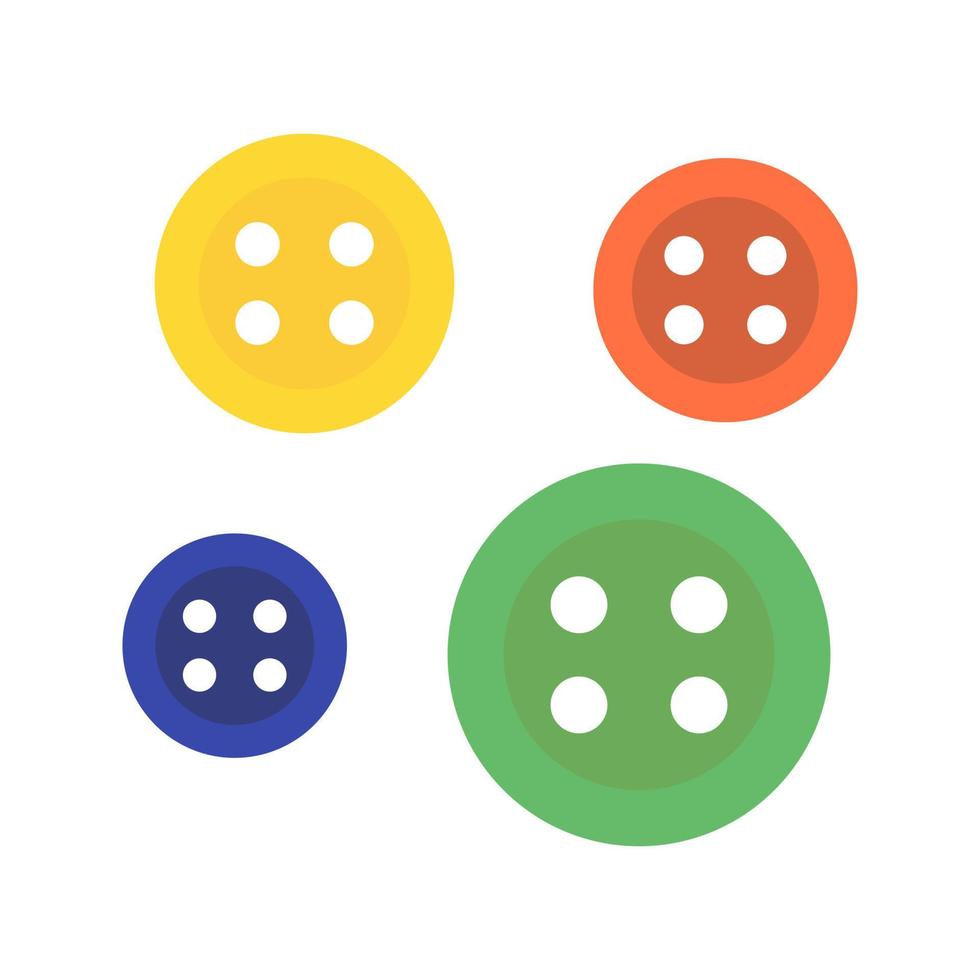 icône de couleur plate boutons vecteur