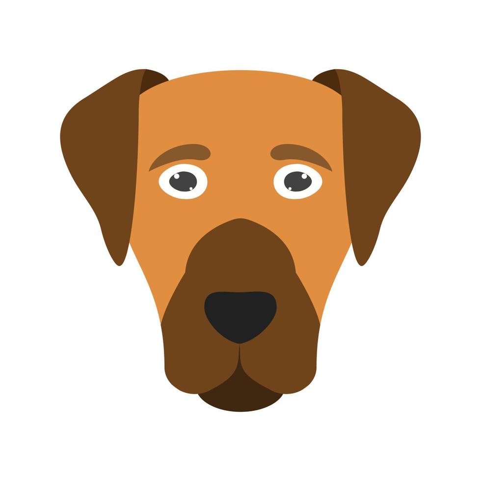 icône de couleur plate de visage de chien vecteur
