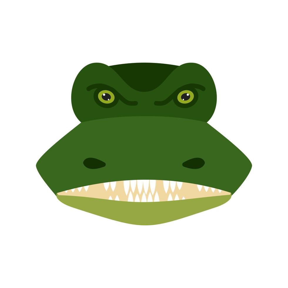 icône de couleur plate visage crocodile vecteur