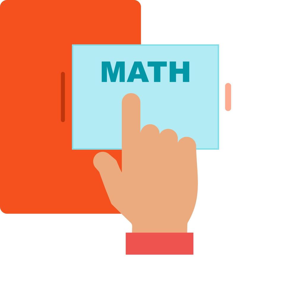 étudier les mathématiques sur l'icône de couleur plate mobile vecteur