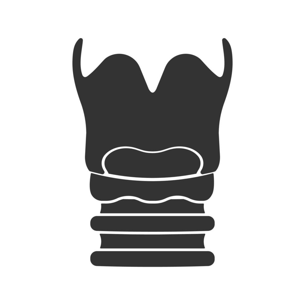 icône de glyphe de larynx. boîte vocale. symbole de la silhouette. espace négatif. illustration vectorielle isolée vecteur