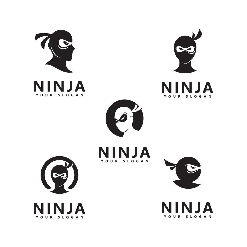 Illustration vectorielle de l'icône du logo ninja vecteur