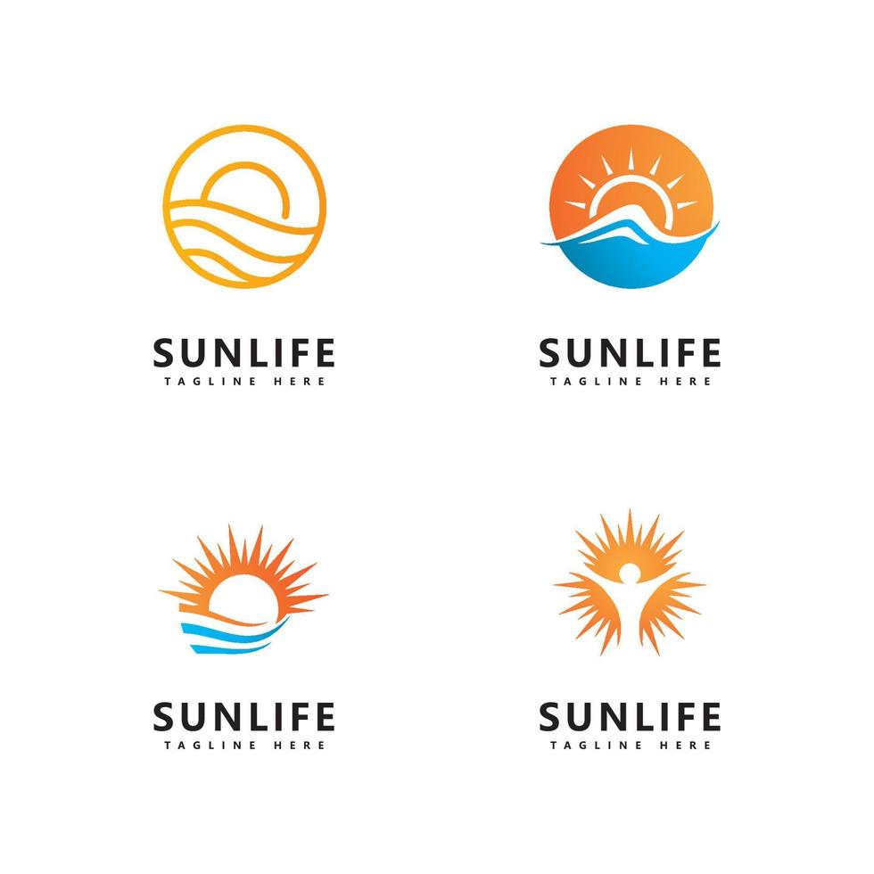modèle de conception de vecteur d'icône de logo de soleil