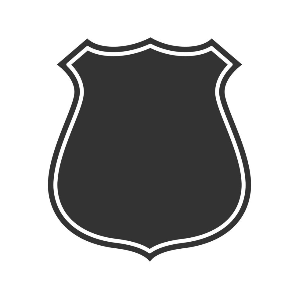 insigne, icône de glyphe d'emblème. étiquette de pompier ou de policier. symbole de la silhouette. espace négatif. illustration vectorielle isolée vecteur