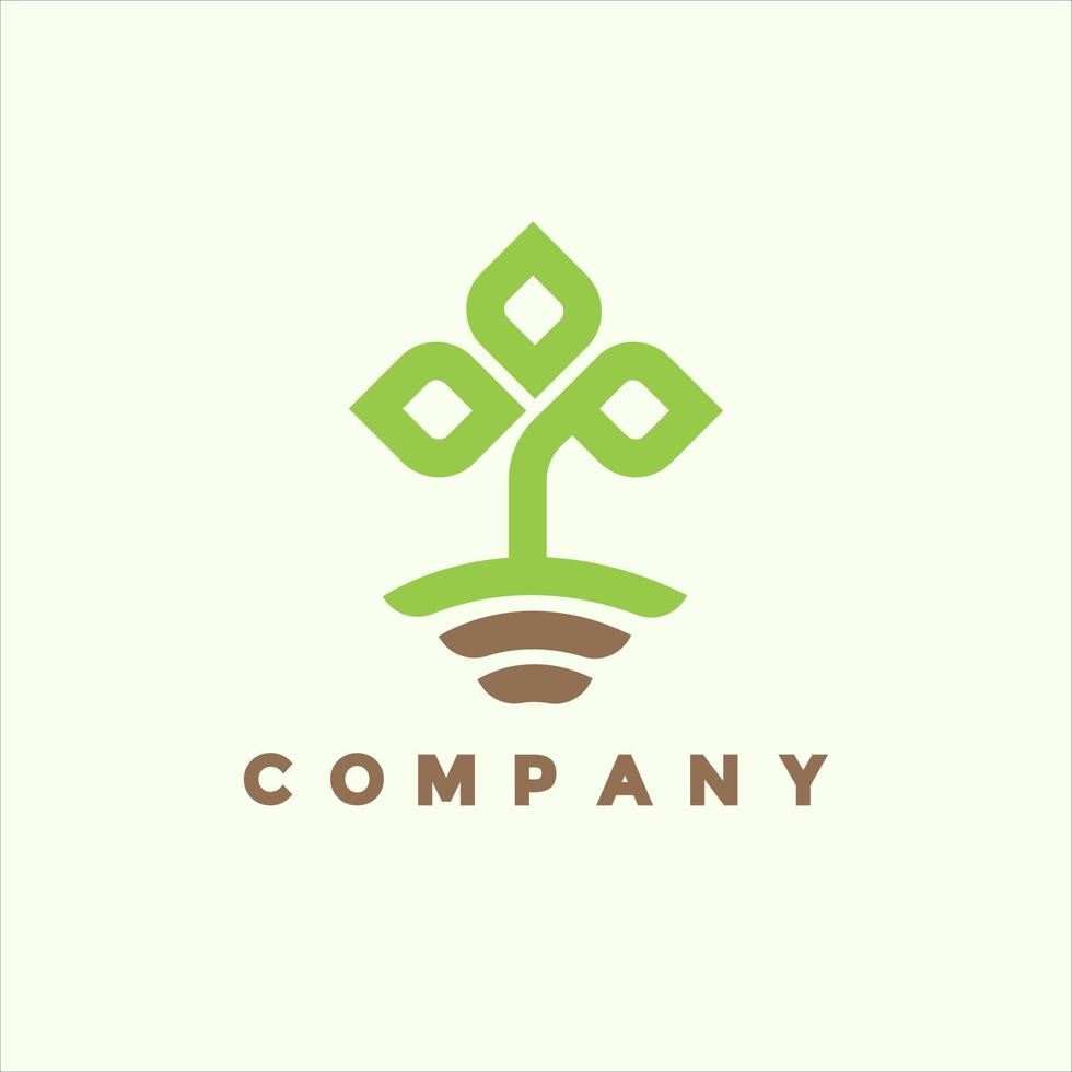 conception d'illustration de logo d'engrais eco moderne vecteur