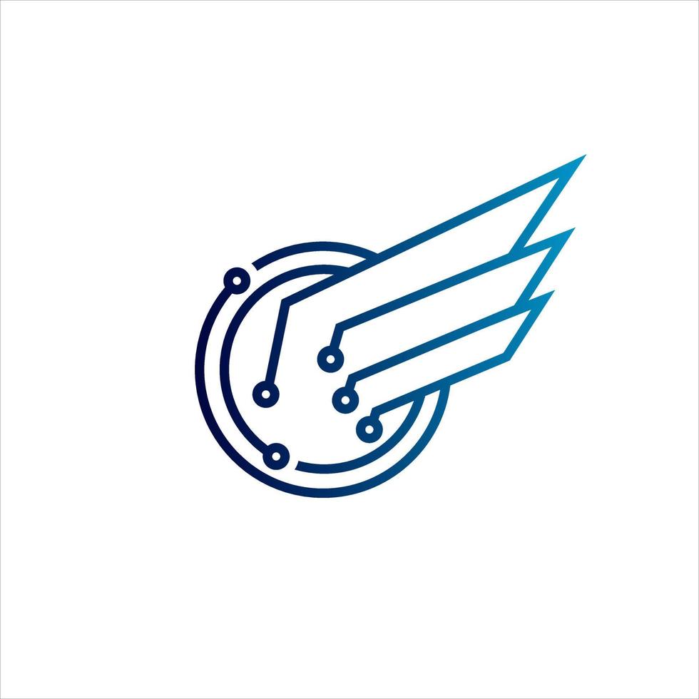 conception d'illustration de logo de technologie d'aile vecteur