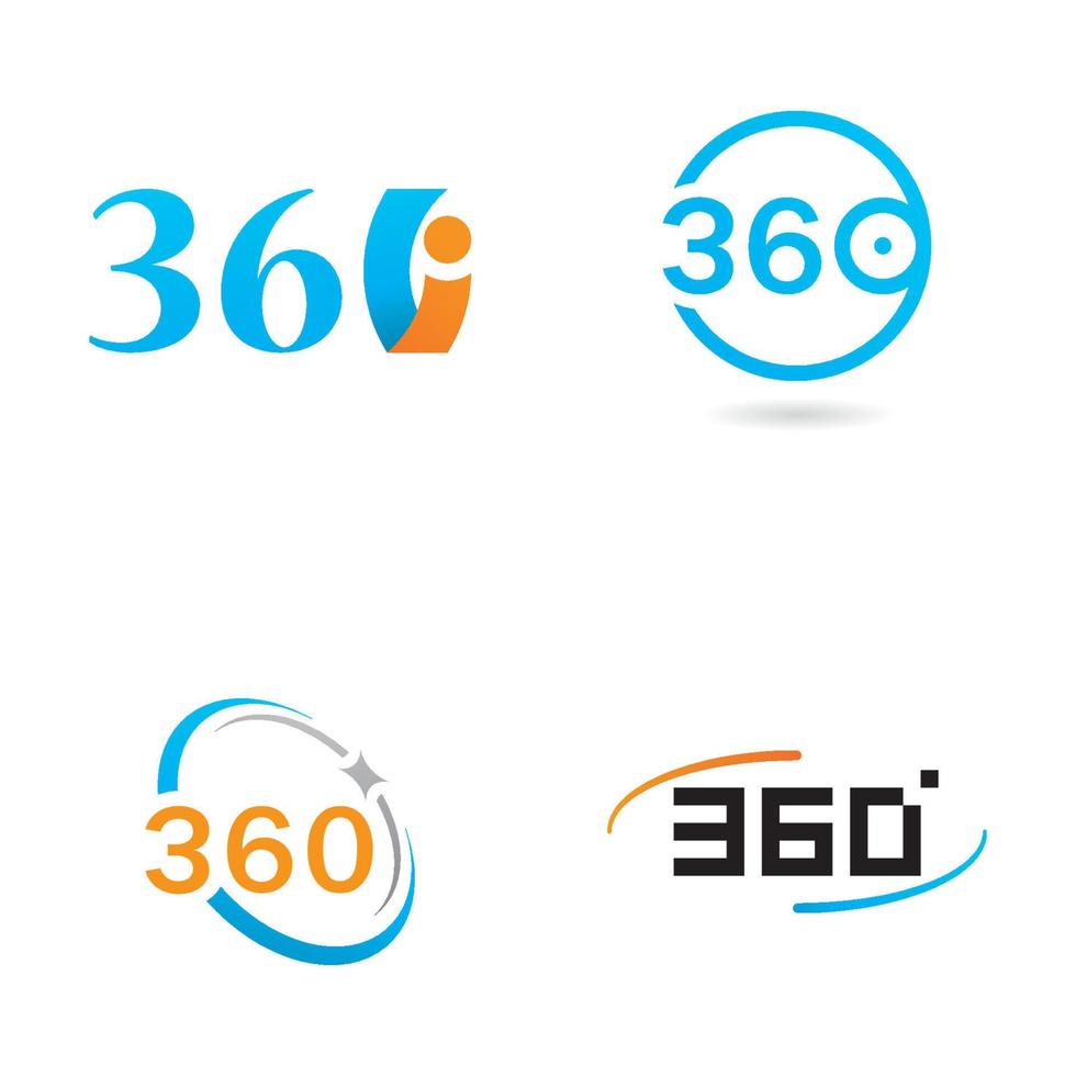 Modèle de conception d'icônes vectorielles à 360 degrés vecteur