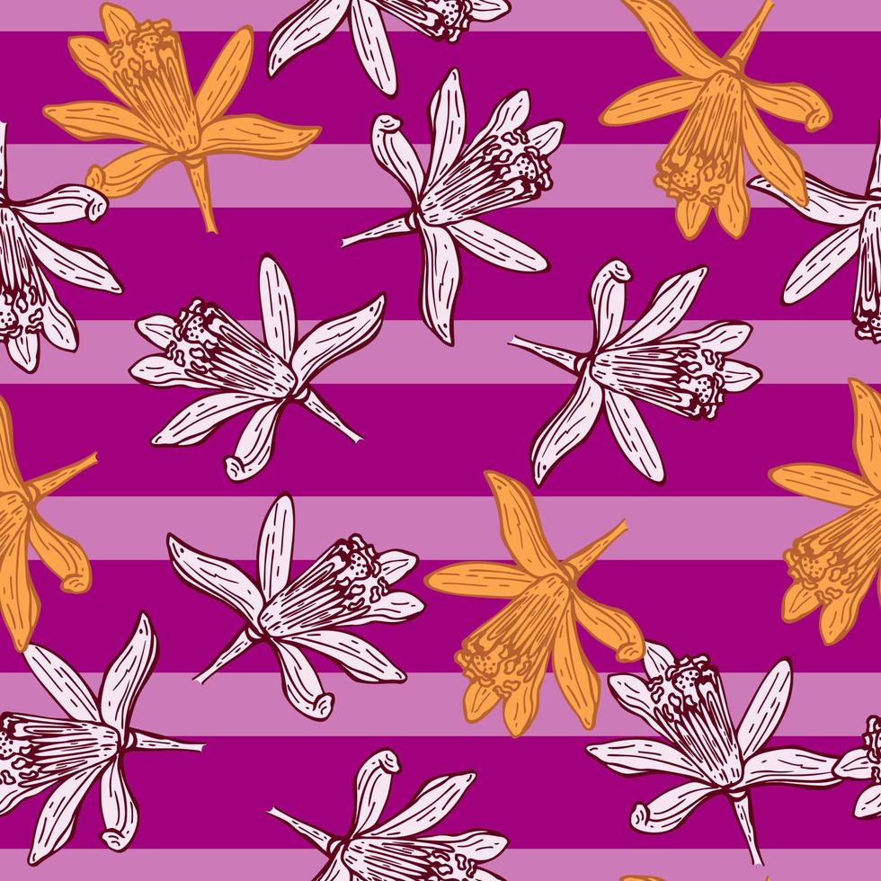 fleurs de modèle sans couture gravées. fond vintage de jardin floral dans un style dessiné à la main. vecteur