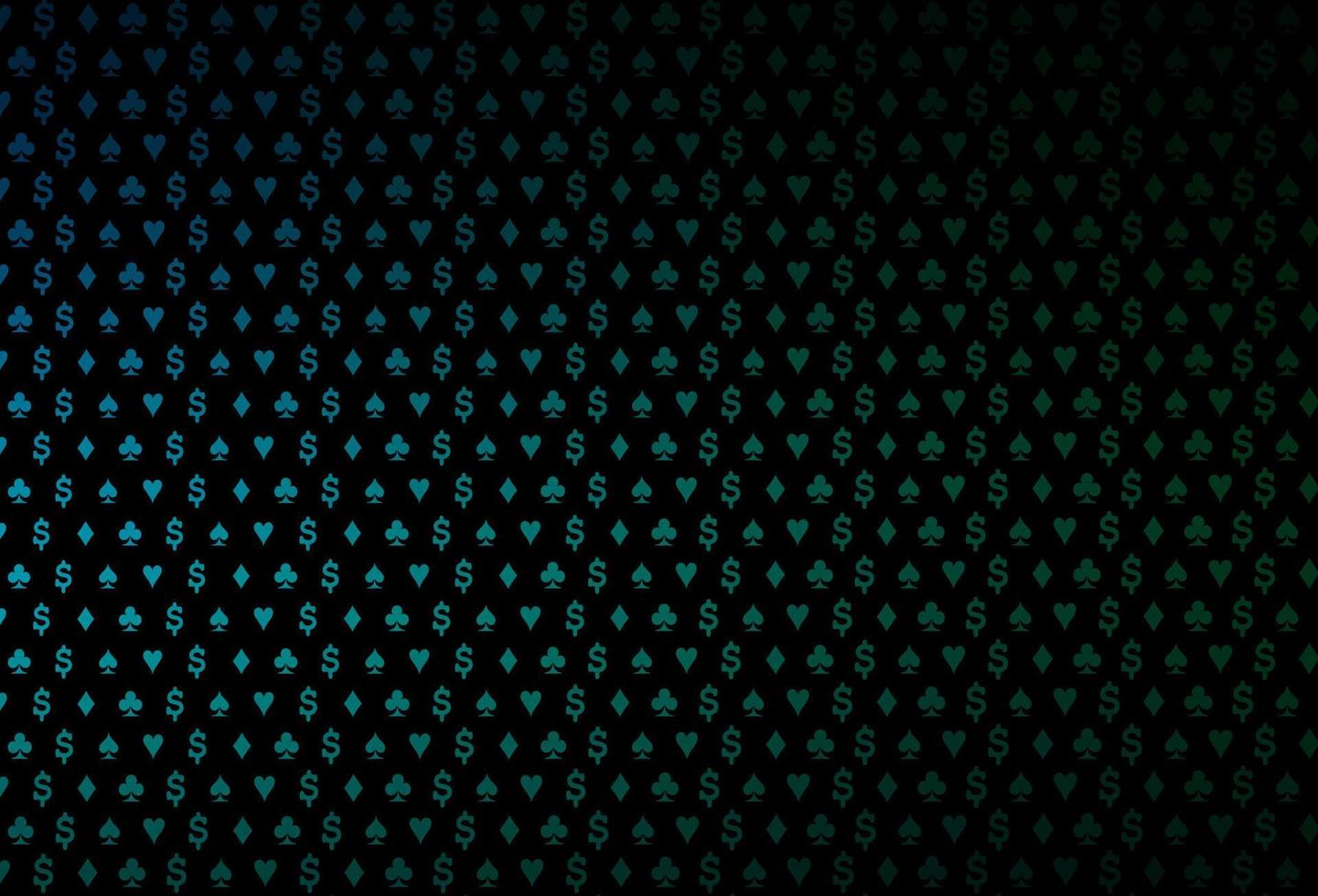 texture vecteur bleu foncé, vert avec des cartes à jouer.