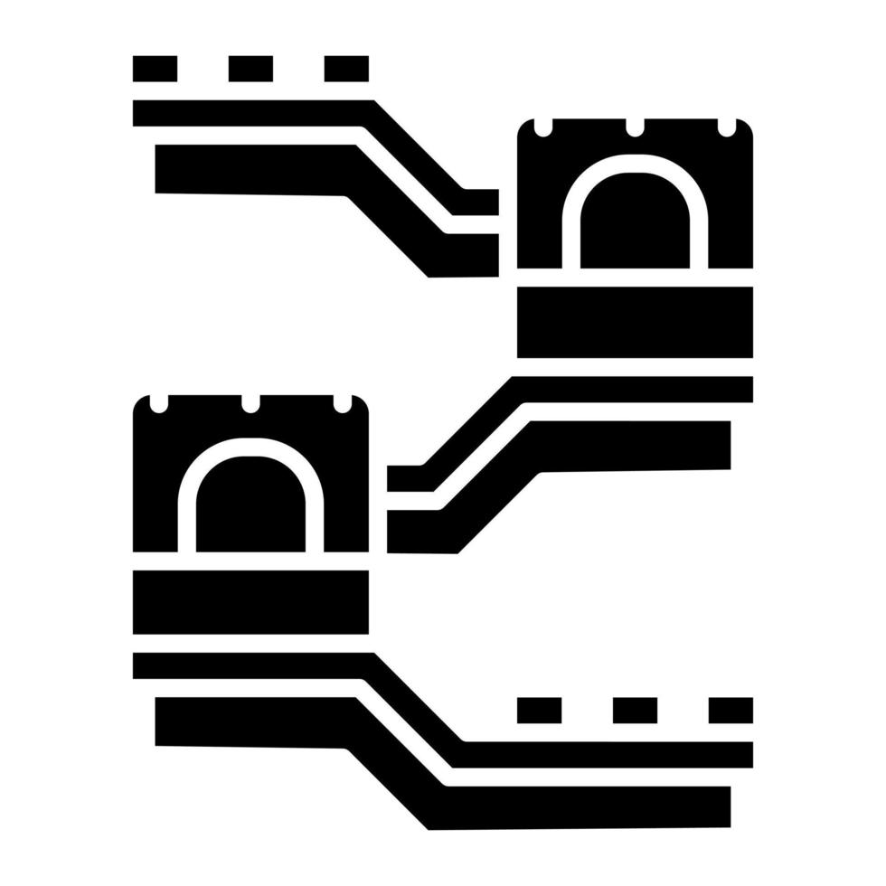 icône de glyphe de la grande muraille de chine vecteur