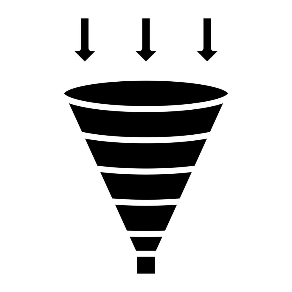 icône de ligne graphique en entonnoir vecteur