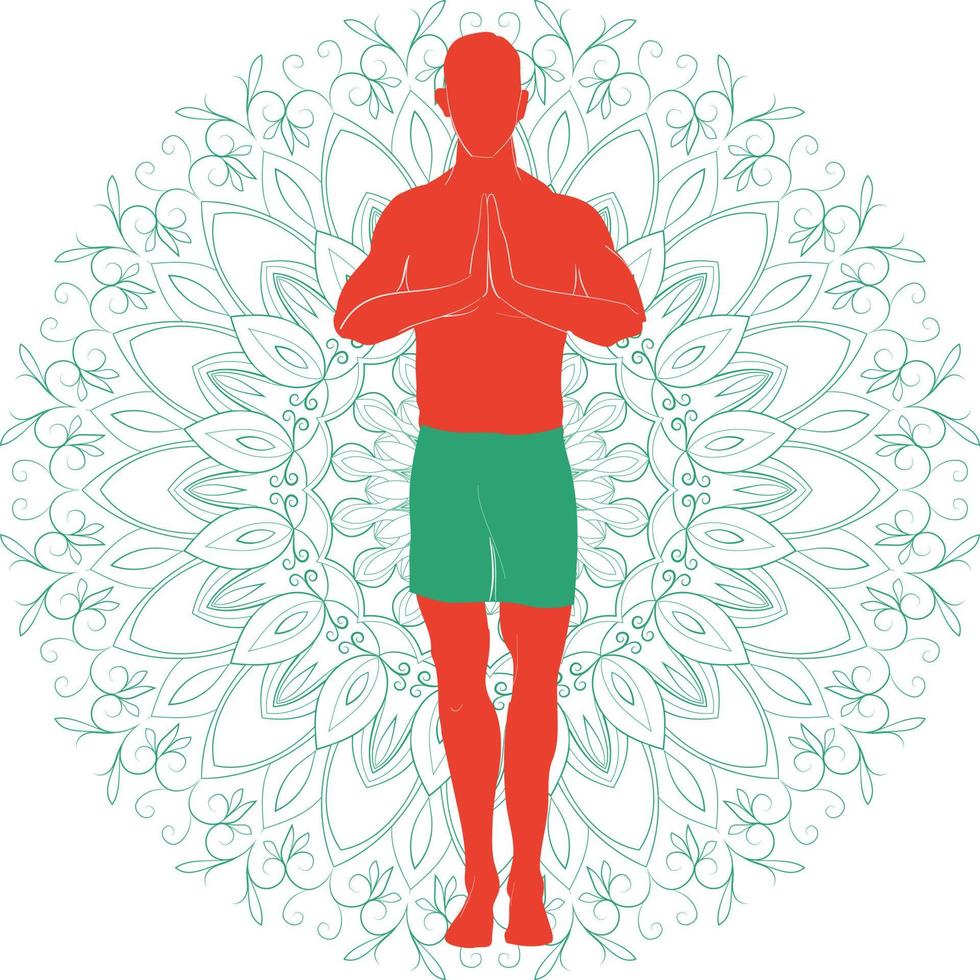 posture de yoga pranamasana vecteur