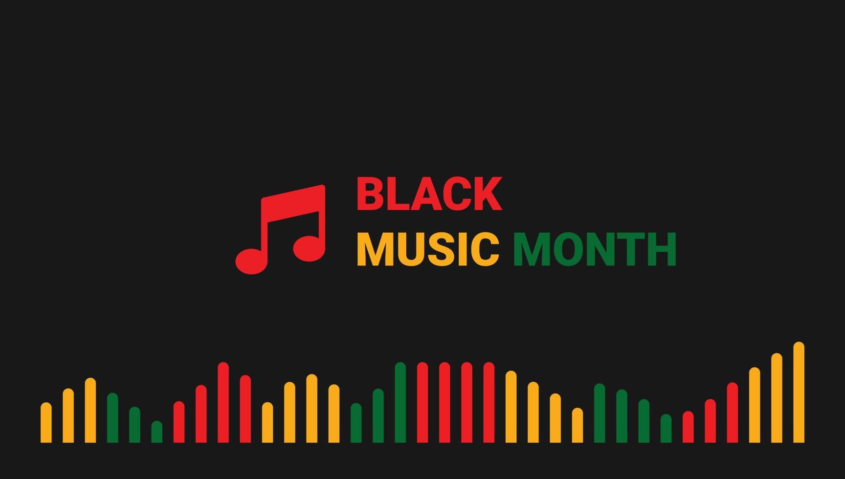 fond de mois de musique noire. fond du mois de l'histoire des noirs. mois d'appréciation de la musique afro-américaine. célébrée chaque année aux états-unis. notion de musique. affiche, carte, bannière et arrière-plan. vecteur