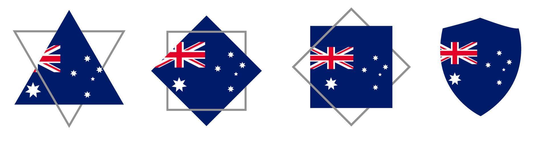 vecteur de drapeau australien, ensemble d'illustrations vectorielles.