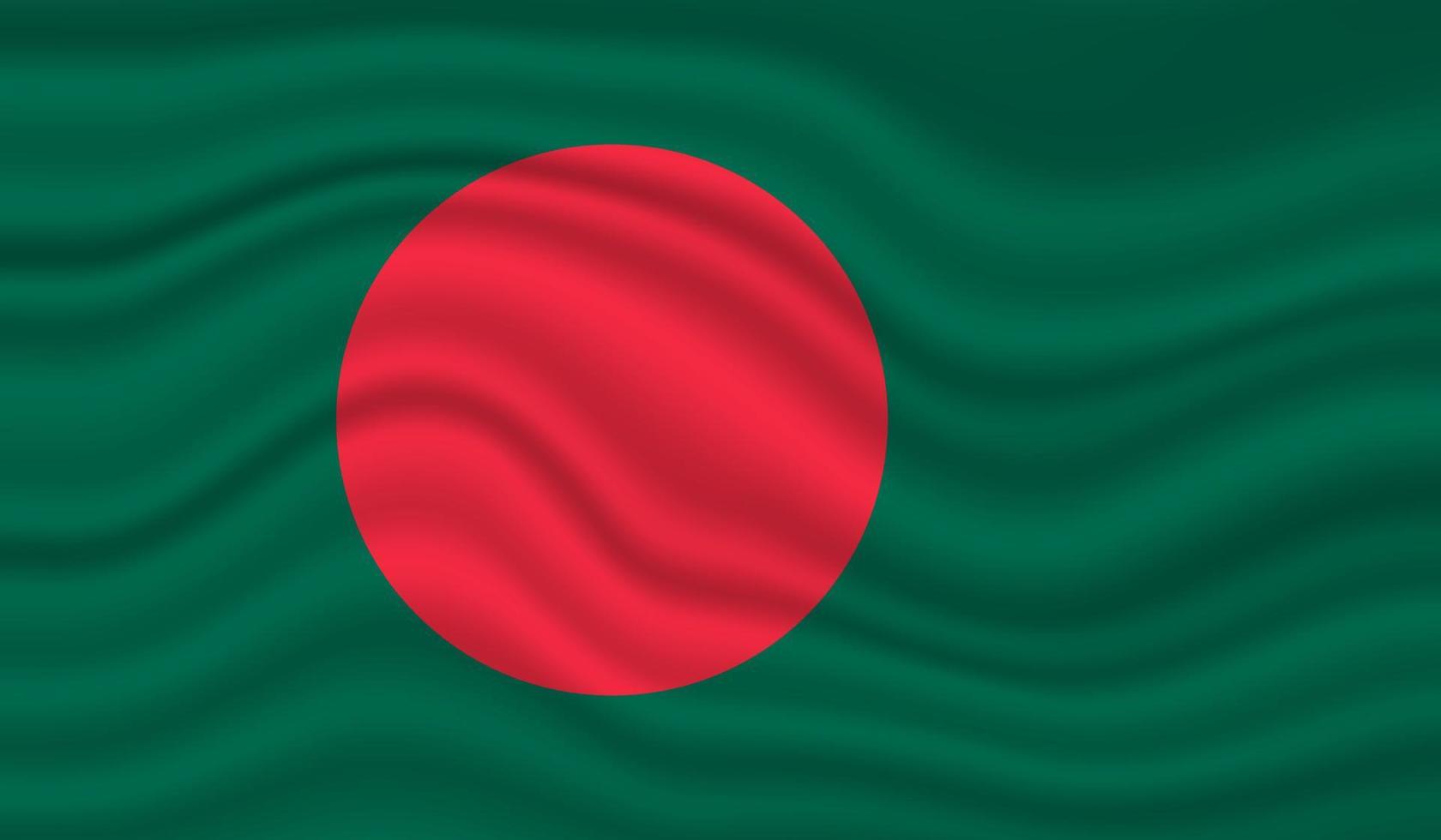conception vectorielle du drapeau national du bangladesh. drapeau bangladesh 3d agitant fond illustration vectorielle vecteur