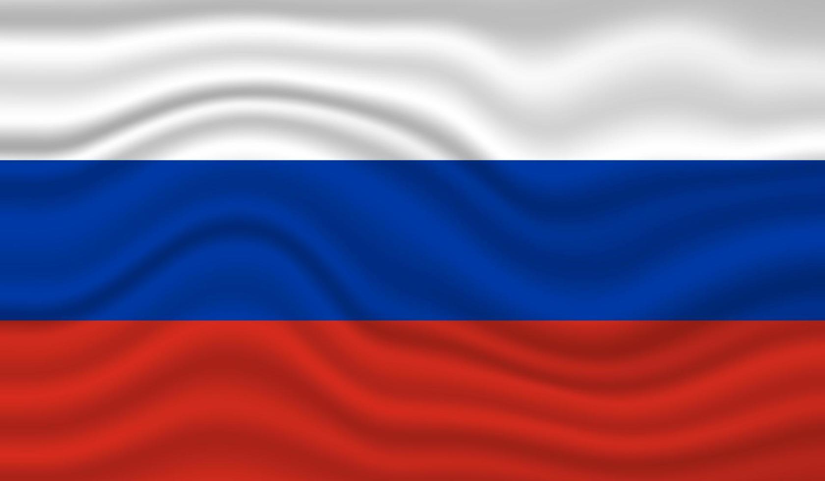 conception vectorielle du drapeau national de la russie. drapeau russie 3d agitant fond illustration vectorielle vecteur