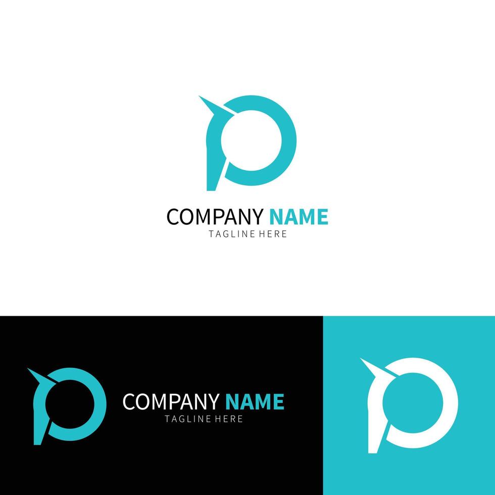 lettre p logo design modèle de logo monogramme vecteur