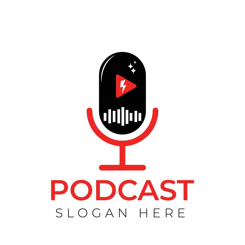 conception de vecteur de logo de podcast