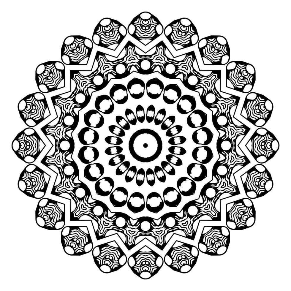 art de conception de mandala noir vecteur