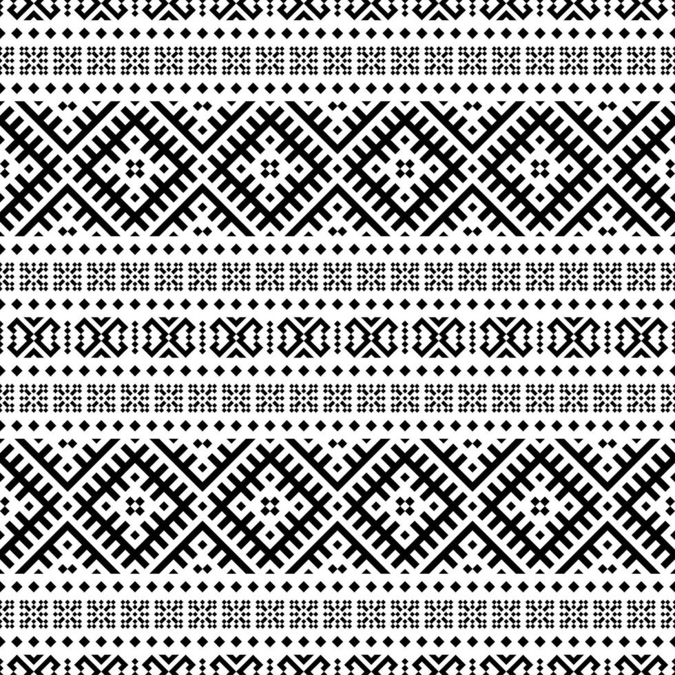 motif harmonieux ethnique aztèque ikat en couleur noir et blanc vecteur