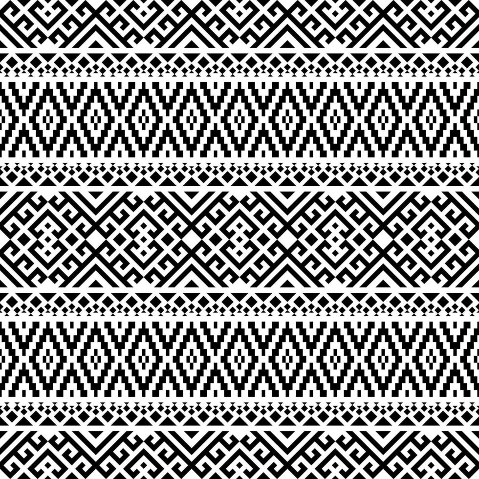 motif ethnique homogène. motif tribal traditionnel en noir et blanc vecteur