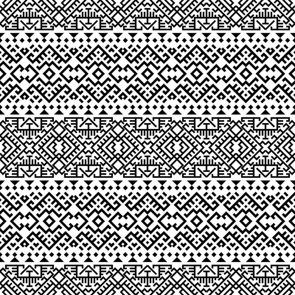 motif ethnique homogène. motif tribal traditionnel en noir et blanc vecteur