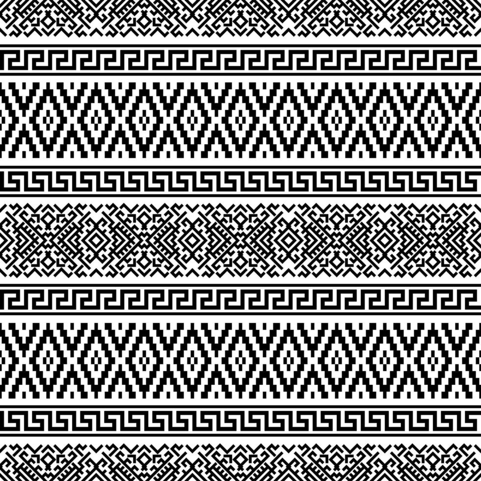 vecteur de conception de texture d'arrière-plan de motifs ethniques tribaux sans couture en couleur blanche noire