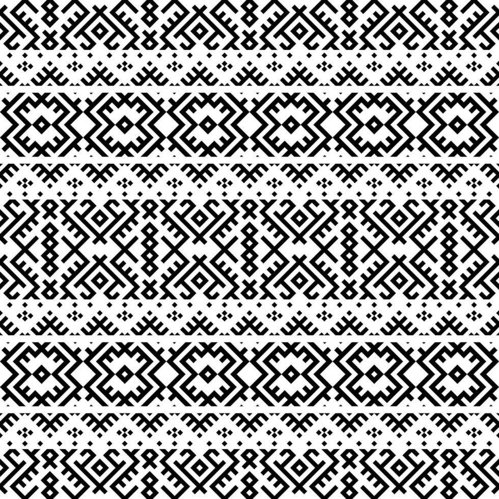 vecteur de conception de texture motif ethnique ikat sans couture en couleur blanc noir