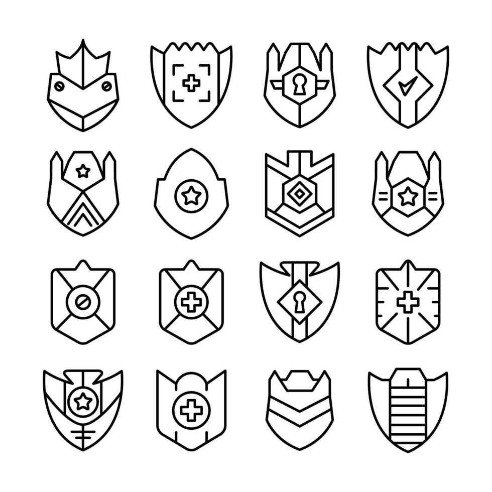 icônes de bouclier de chevalier vecteur