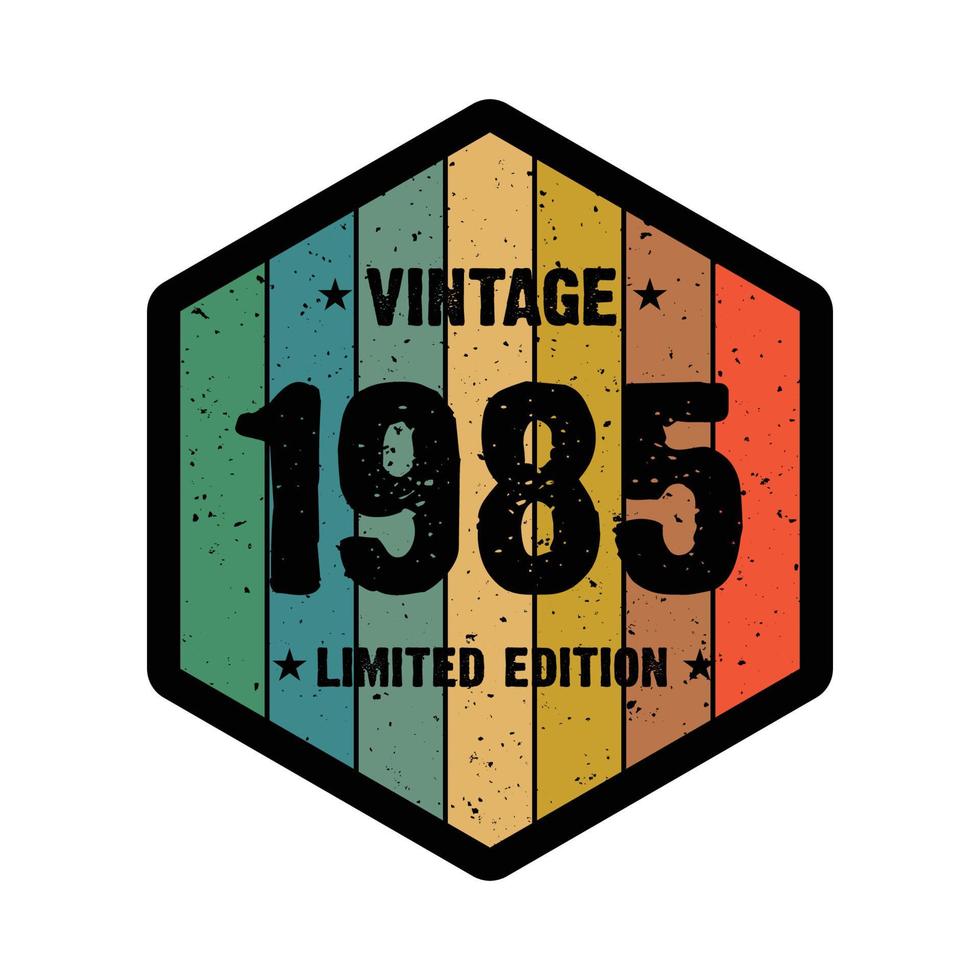 Conception de t-shirt rétro vintage 1985, vecteur