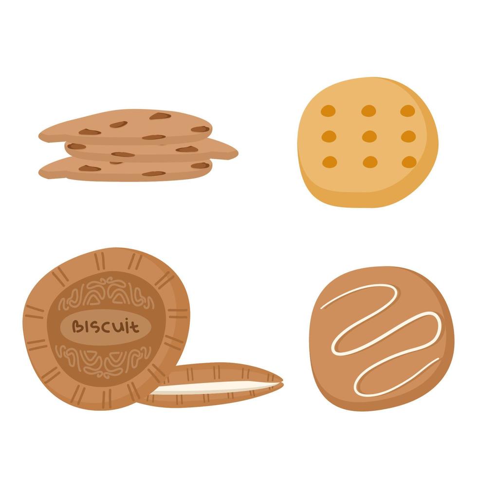 clipart de biscuits dessinés à la main vecteur