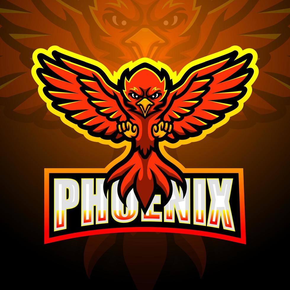 création de logo esport mascotte phénix vecteur