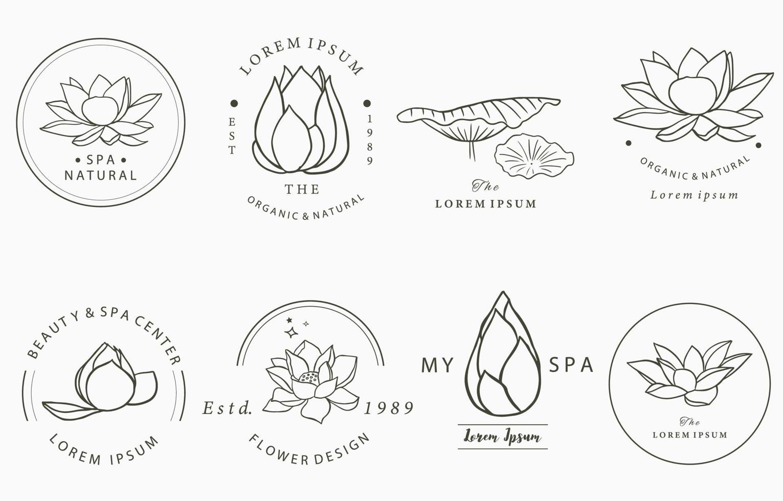 illustration vectorielle de contour de fleur de lotus noir pour icône, autocollant, imprimable et tatouage vecteur