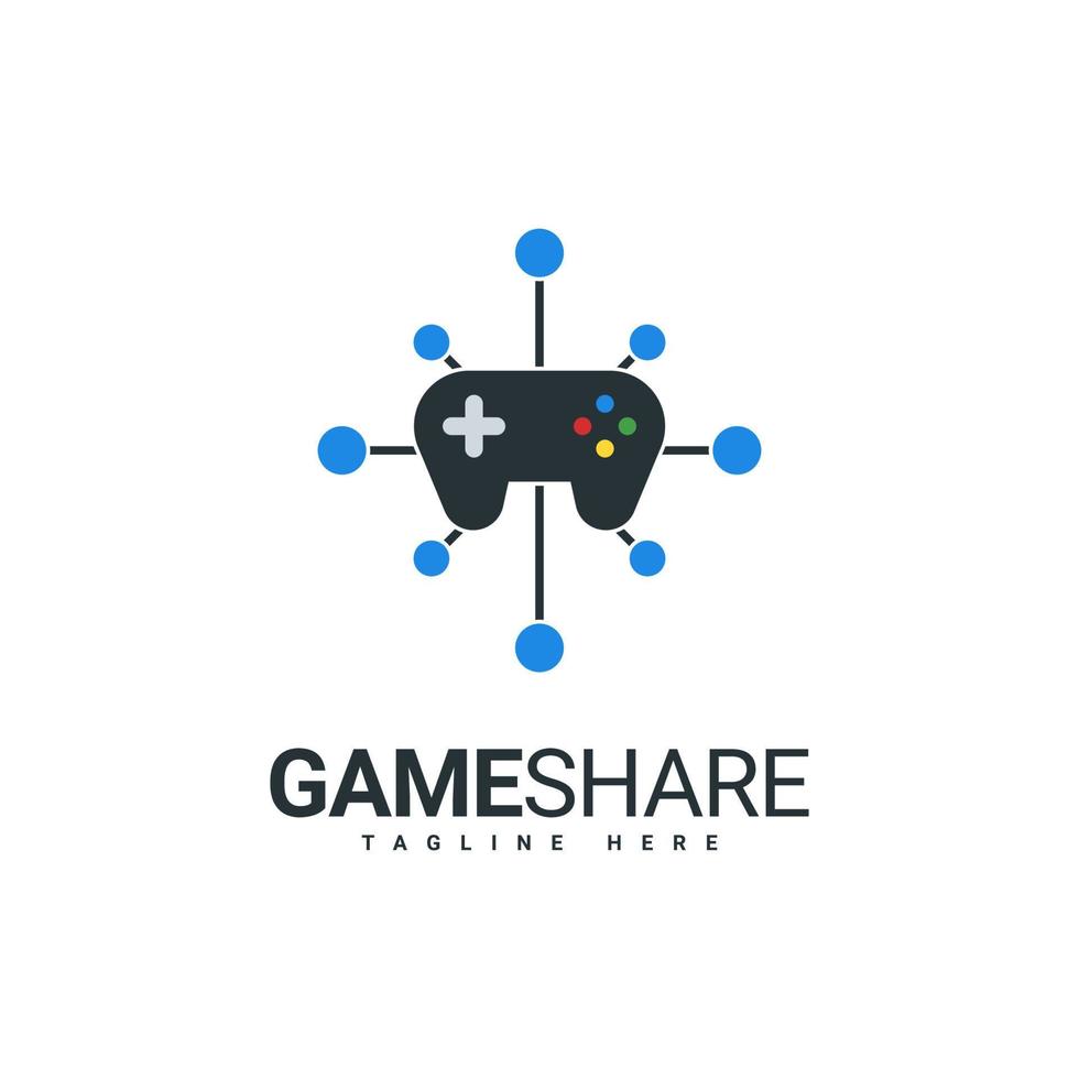 modèle de conception de logo de partage de jeu vecteur