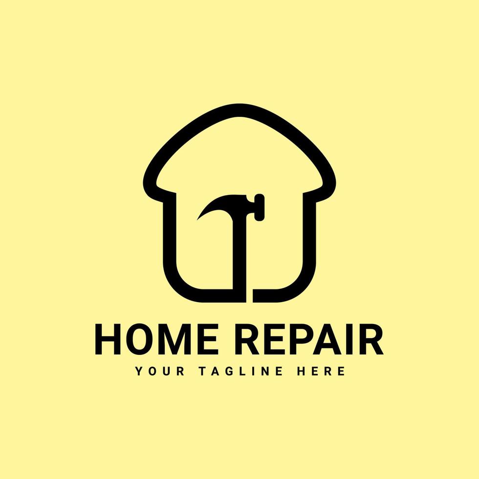 modèle de conception de logo de réparation à domicile vecteur