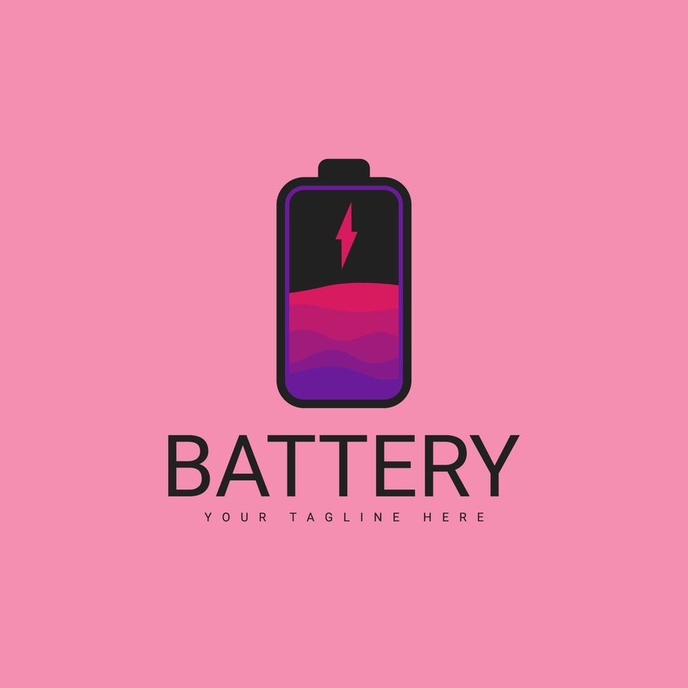 icône de batterie pour les conceptions de logo d'entreprise électronique moderne, modèles vectoriels de logo vecteur