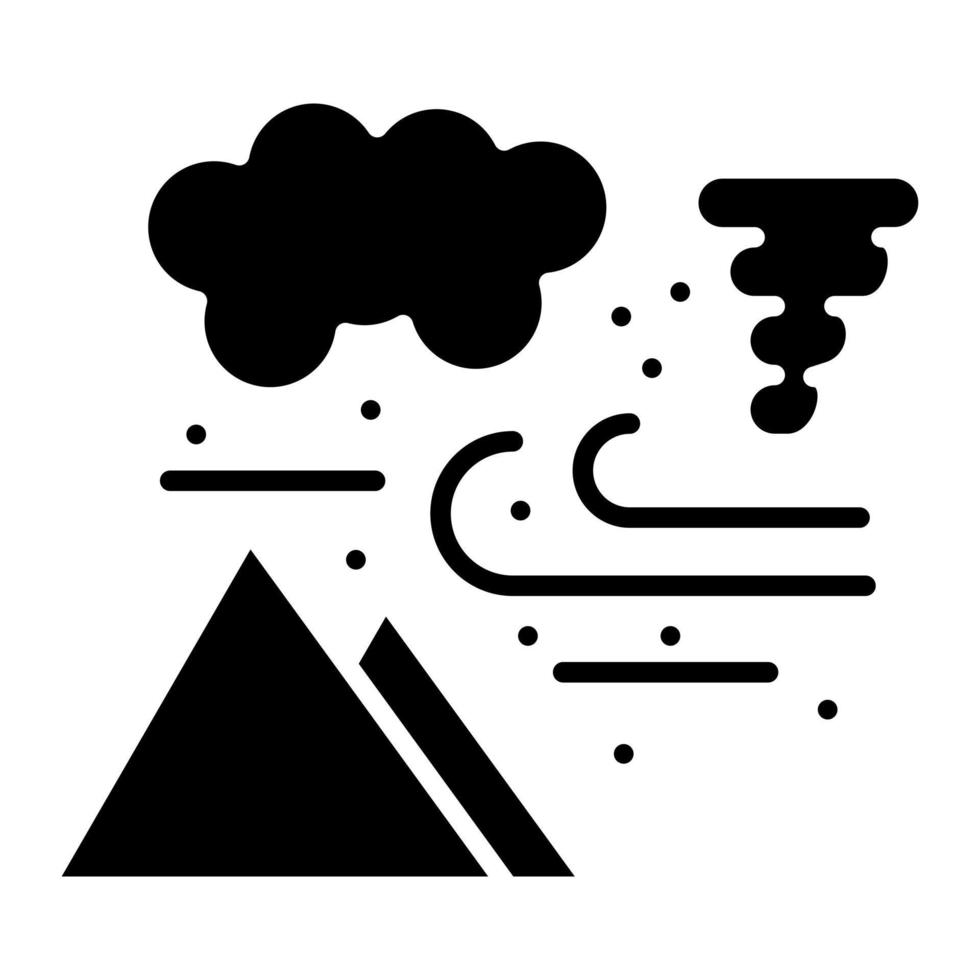 icône de ligne de tempête de sable vecteur