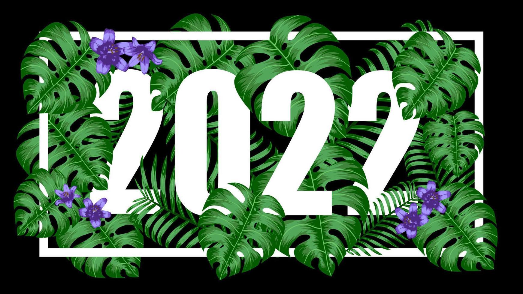 2022 dans le cadre du bosquet de feuilles vecteur