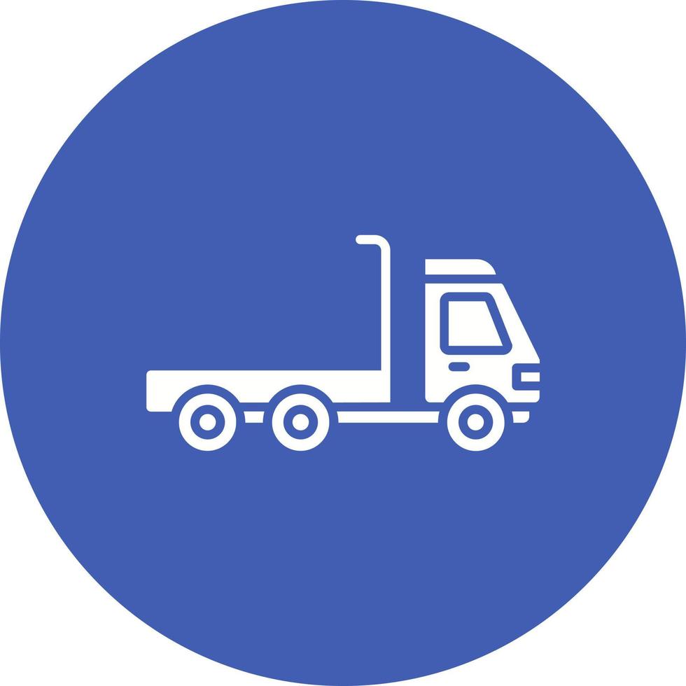 icône de bakground de cercle de glyphe de remorque de camion vecteur