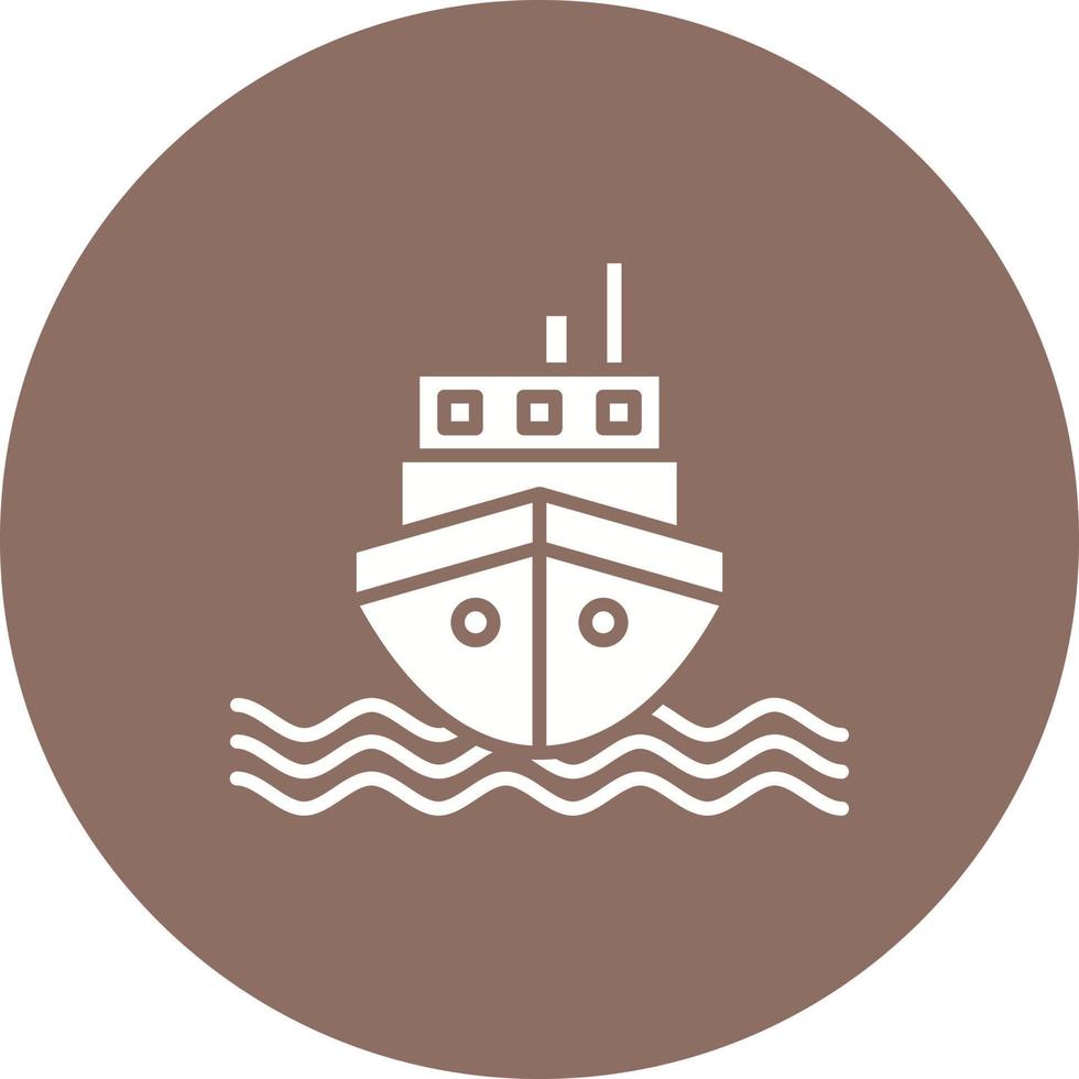 icône de fond de cercle de glyphe de bateau vecteur