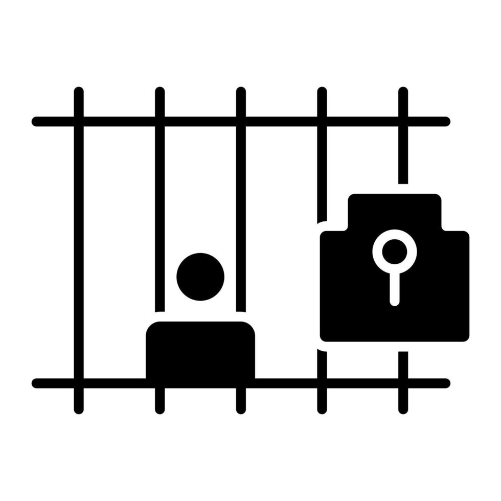 icône de glyphe de prisonnier vecteur