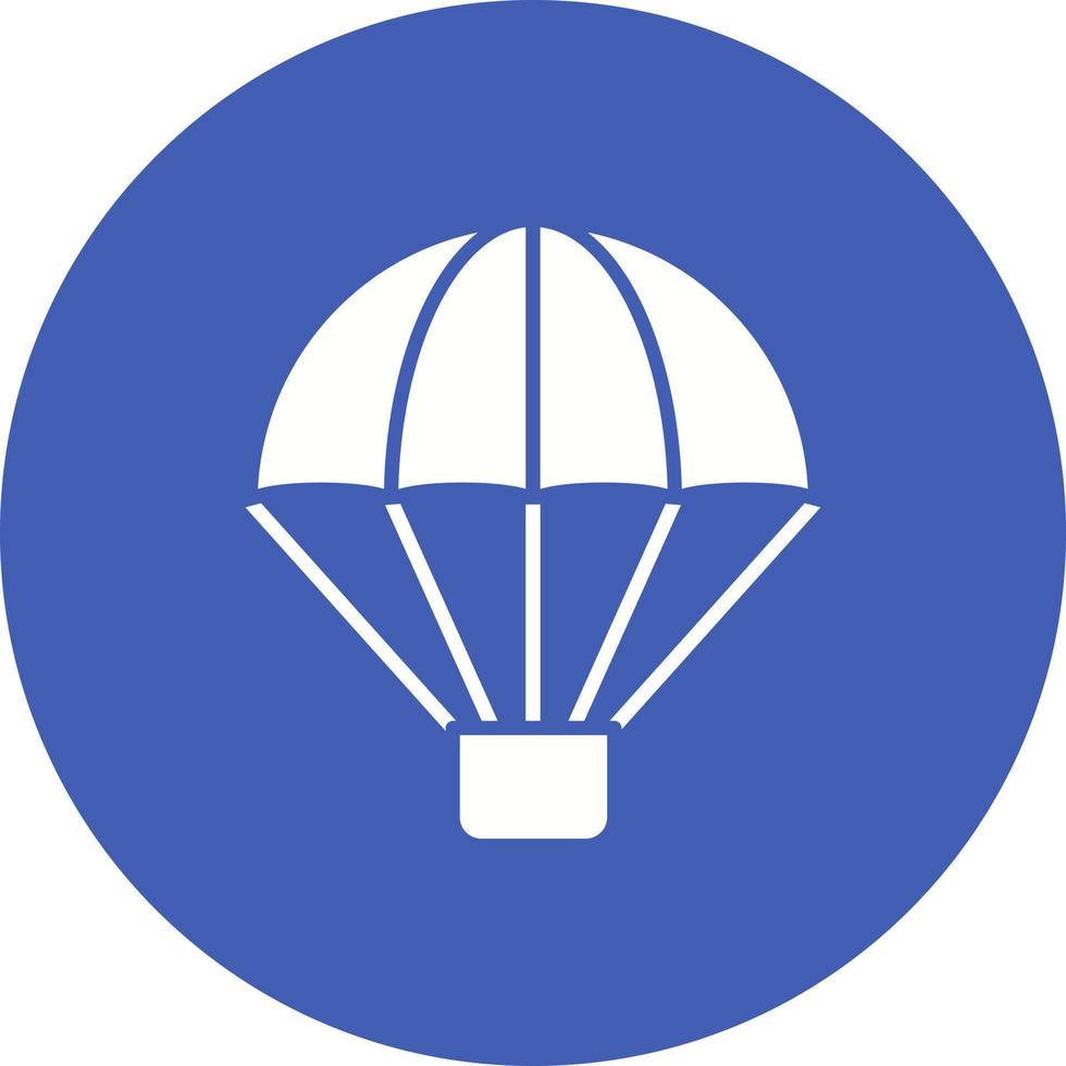 icône de glyphe de parachute de l'armée vecteur