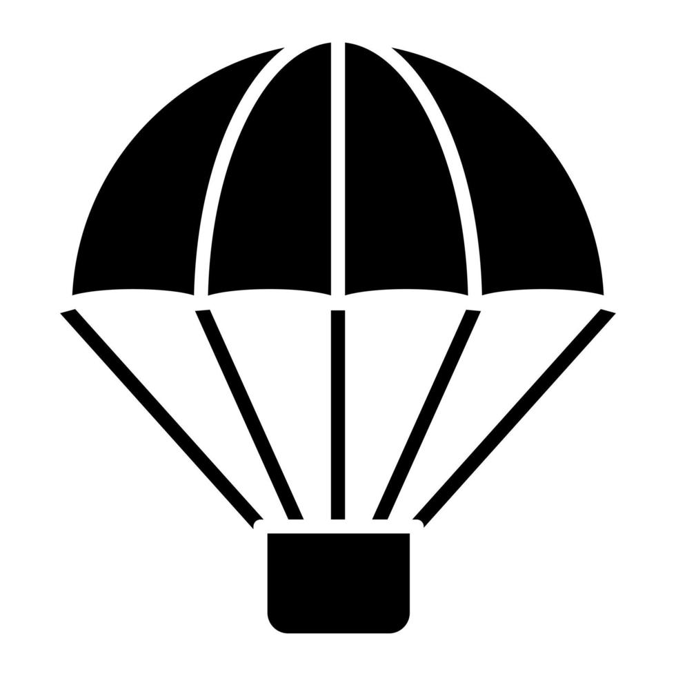 icône de glyphe de parachute de l'armée vecteur