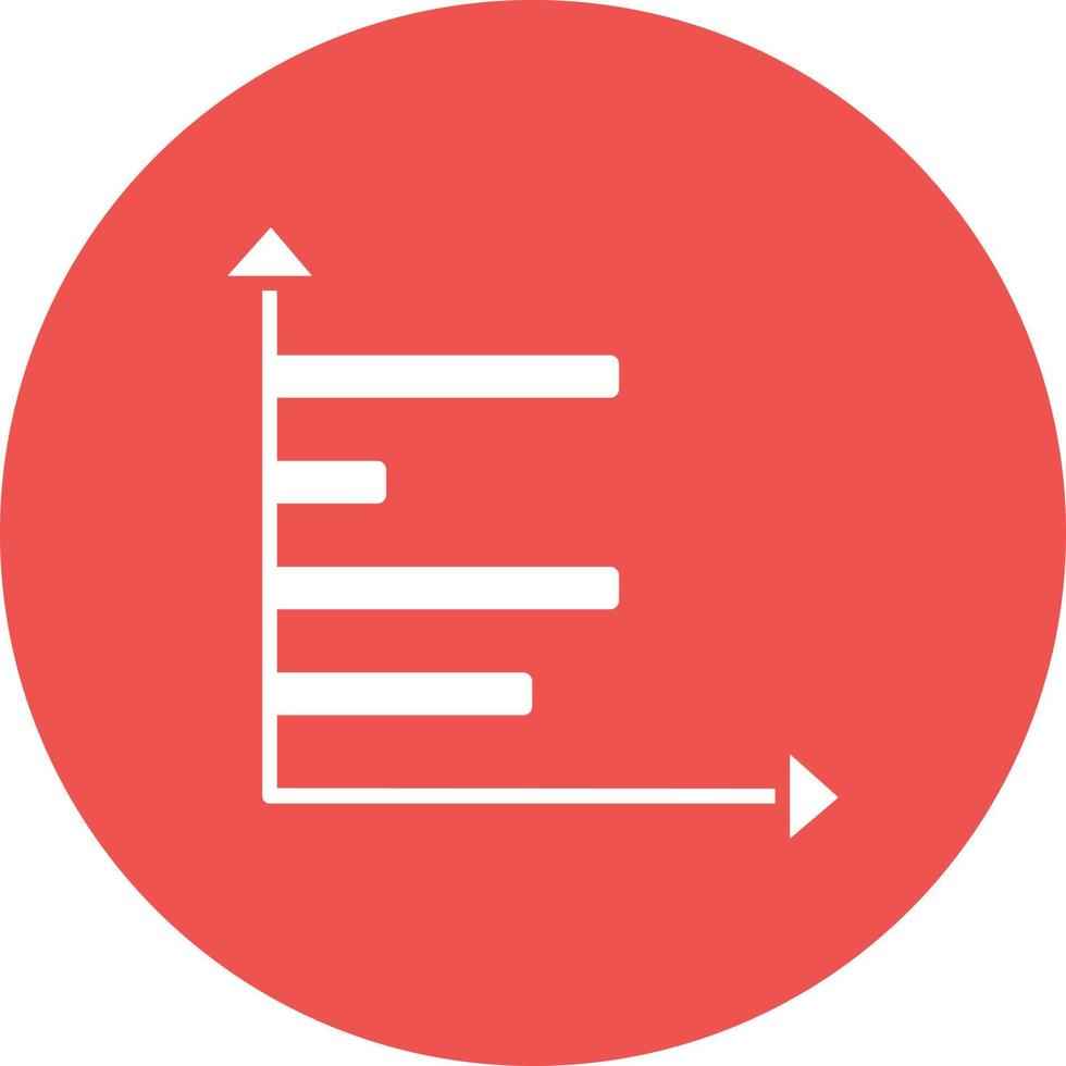 icône de fond de cercle de glyphe de graphique à barres horizontales vecteur