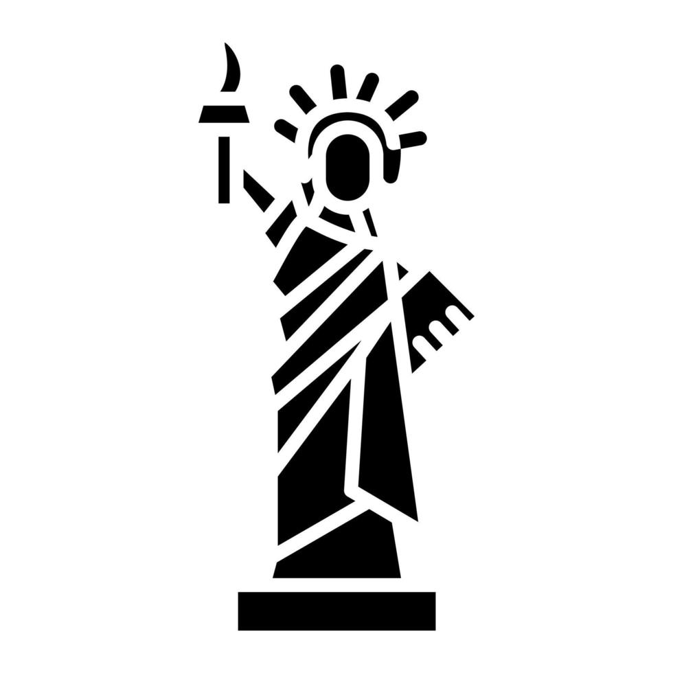icône de glyphe de la statue de la liberté vecteur