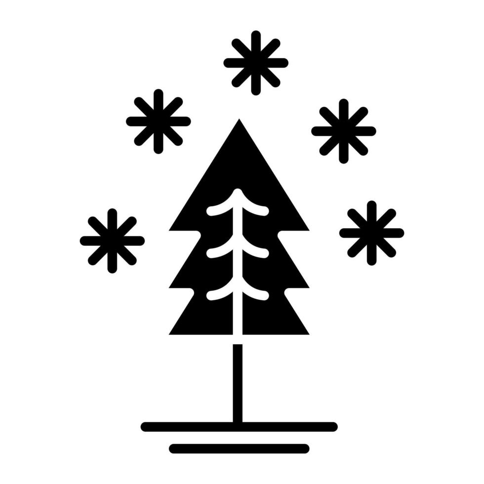 icône de glyphe d'hiver vecteur