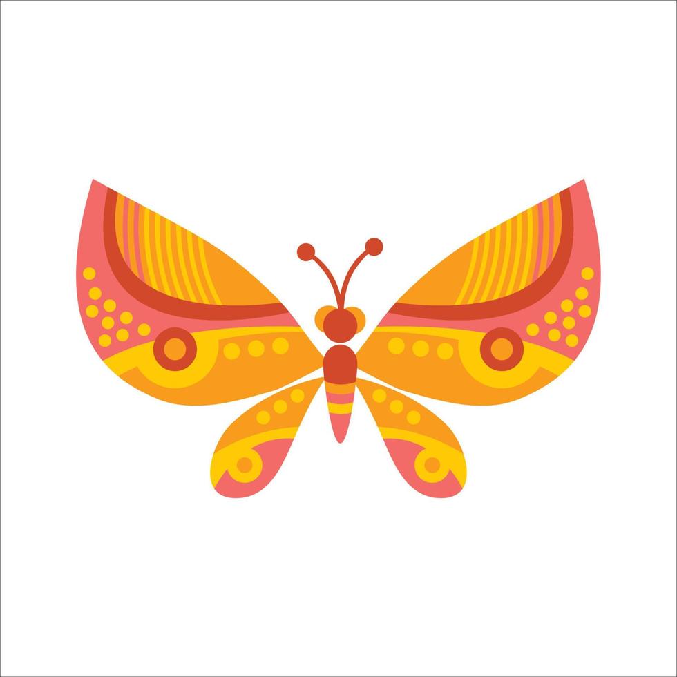 illustration vectorielle papillon géométrie orange et rouge vecteur